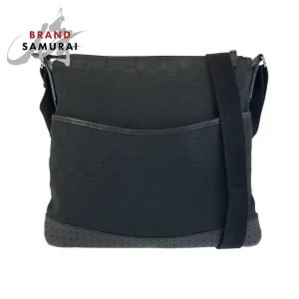 Gucci Black GG Canvas Leather Shoulder Bag Pouch